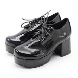 1031 Black Patent Platform Shoes- Unisex